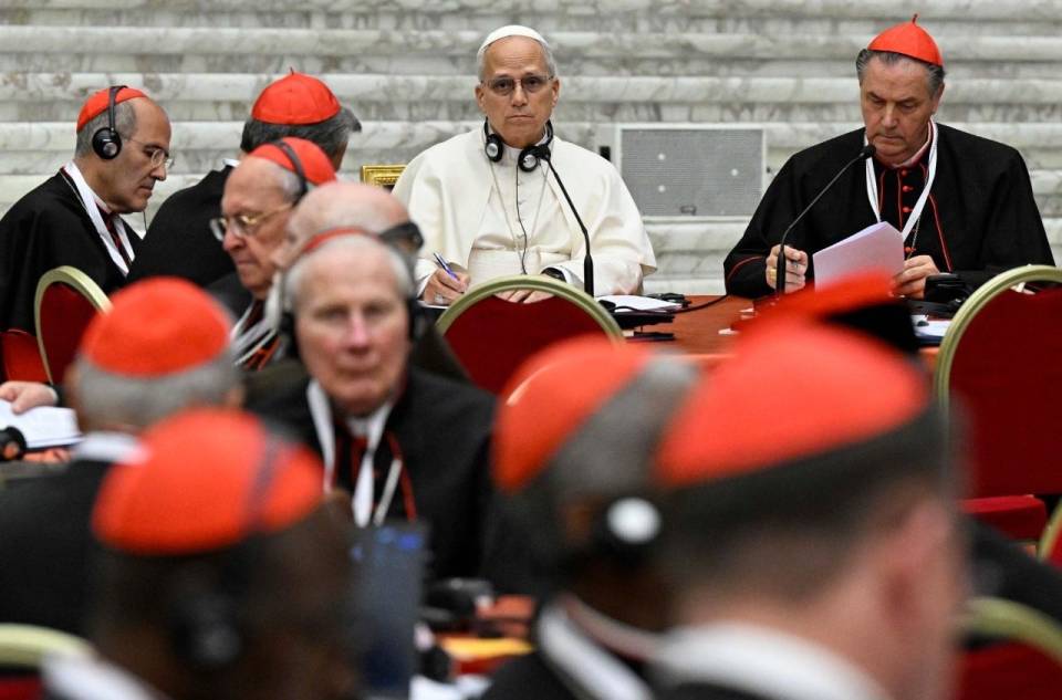 Papa Leão XIV durante os trabalhos do Consistório Extraordinário   (@Vatican Media)