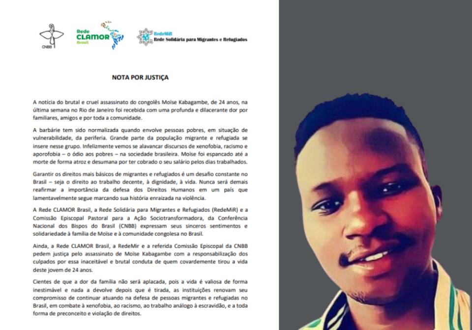 CNBB e entidades de todo Brasil assinam nota com pedido de justiça por Moïse Kabagambe