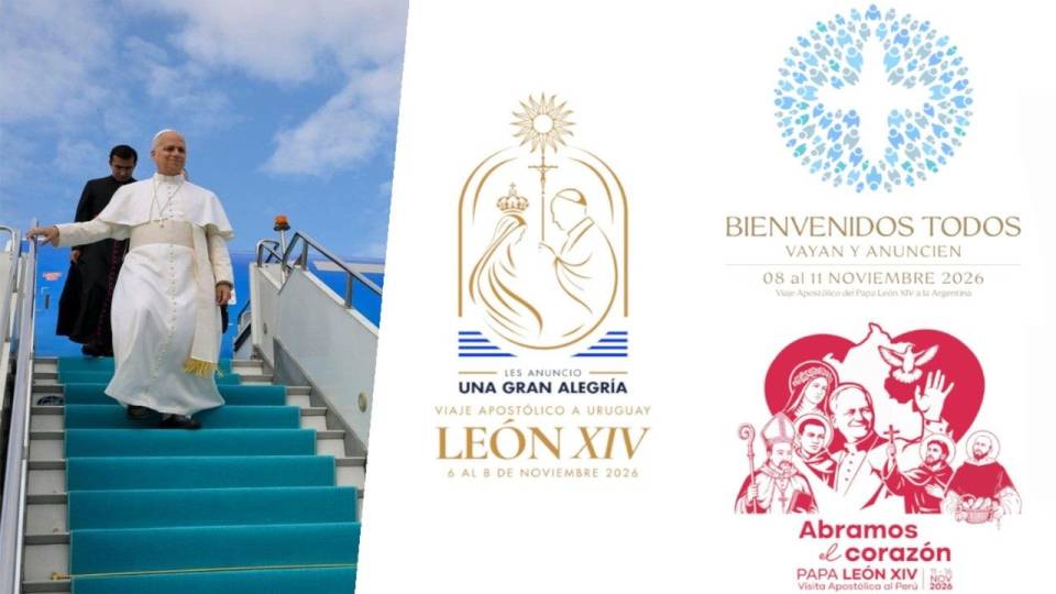 Logotipos e lemas da viagem apostólica de Leão XIV ao Uruguai, Argentina e Peru 