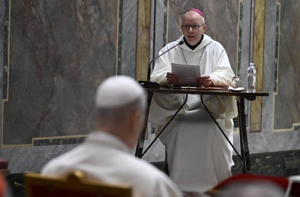 Dom Erik Varden prega os Exercícios Espirituais da Quaresma para o Papa e colaboradores da Cúria Romana  (@Vatican Media)